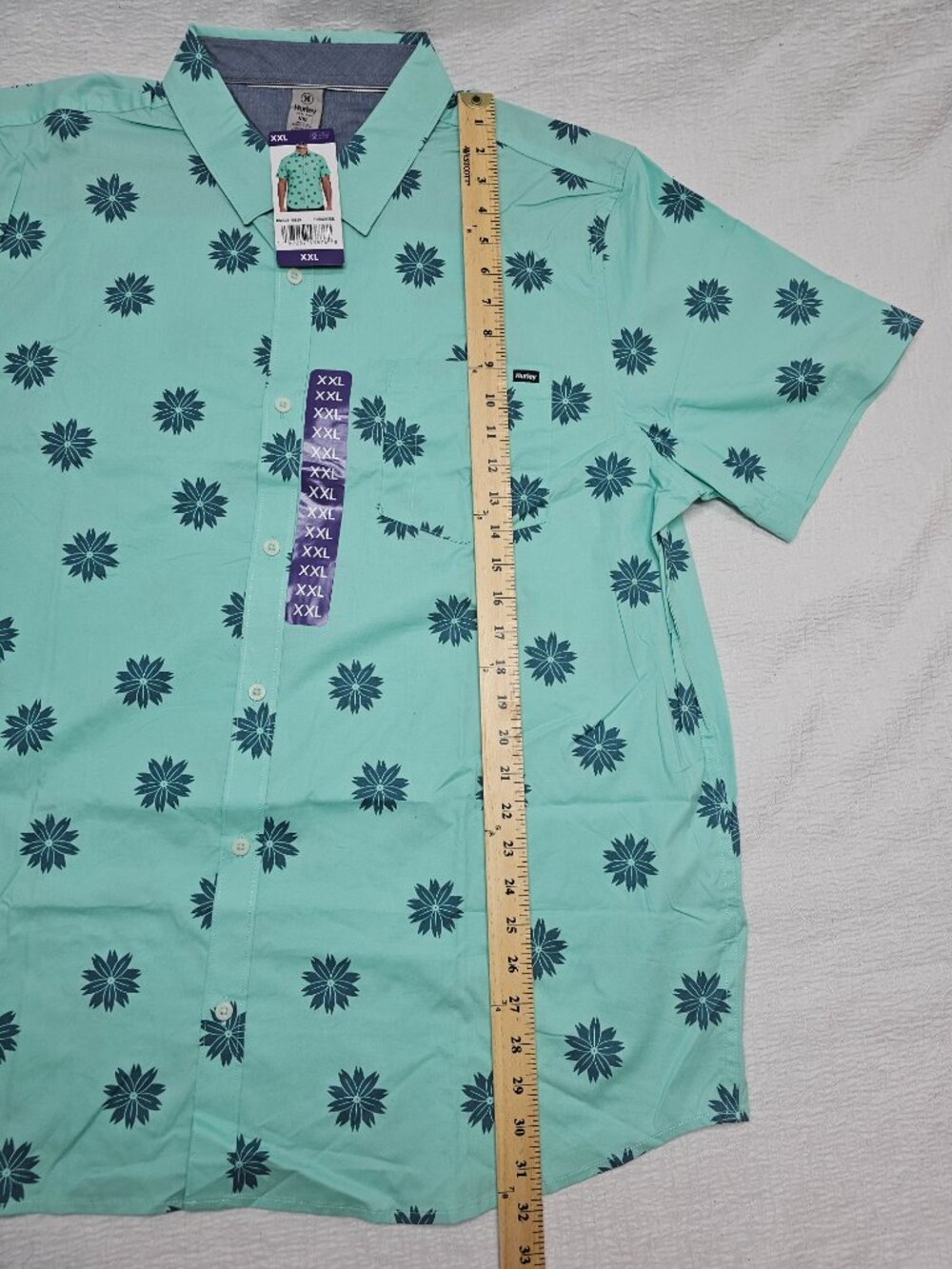Hurley Men's Stretch Patio Printed Woven Short Sleeve Shirt Size XXL - Picture 6 of 8